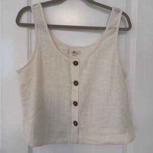 Rip Curl Surf Cotton Crop Button Tank. Sz L